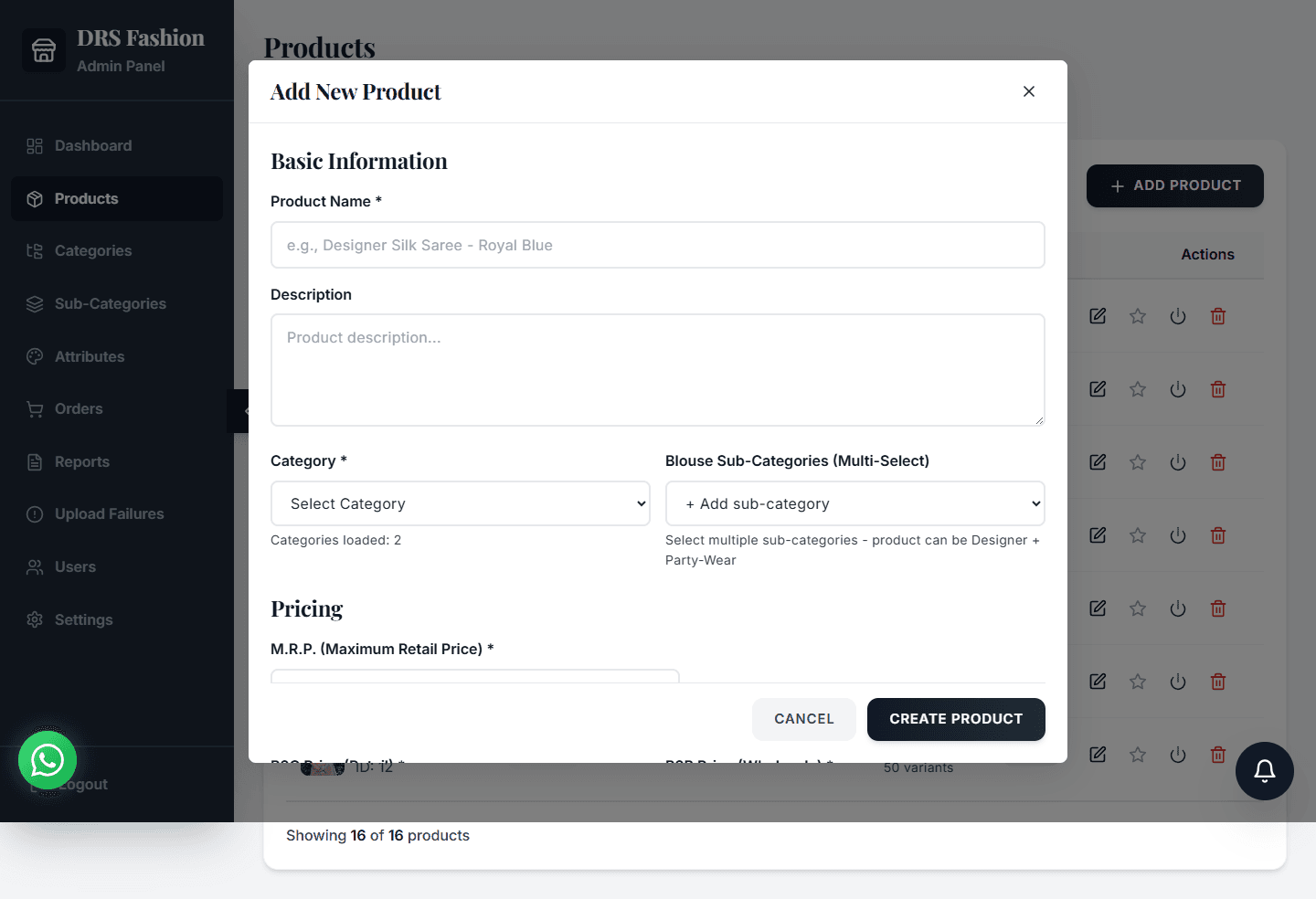 Product Variant Management